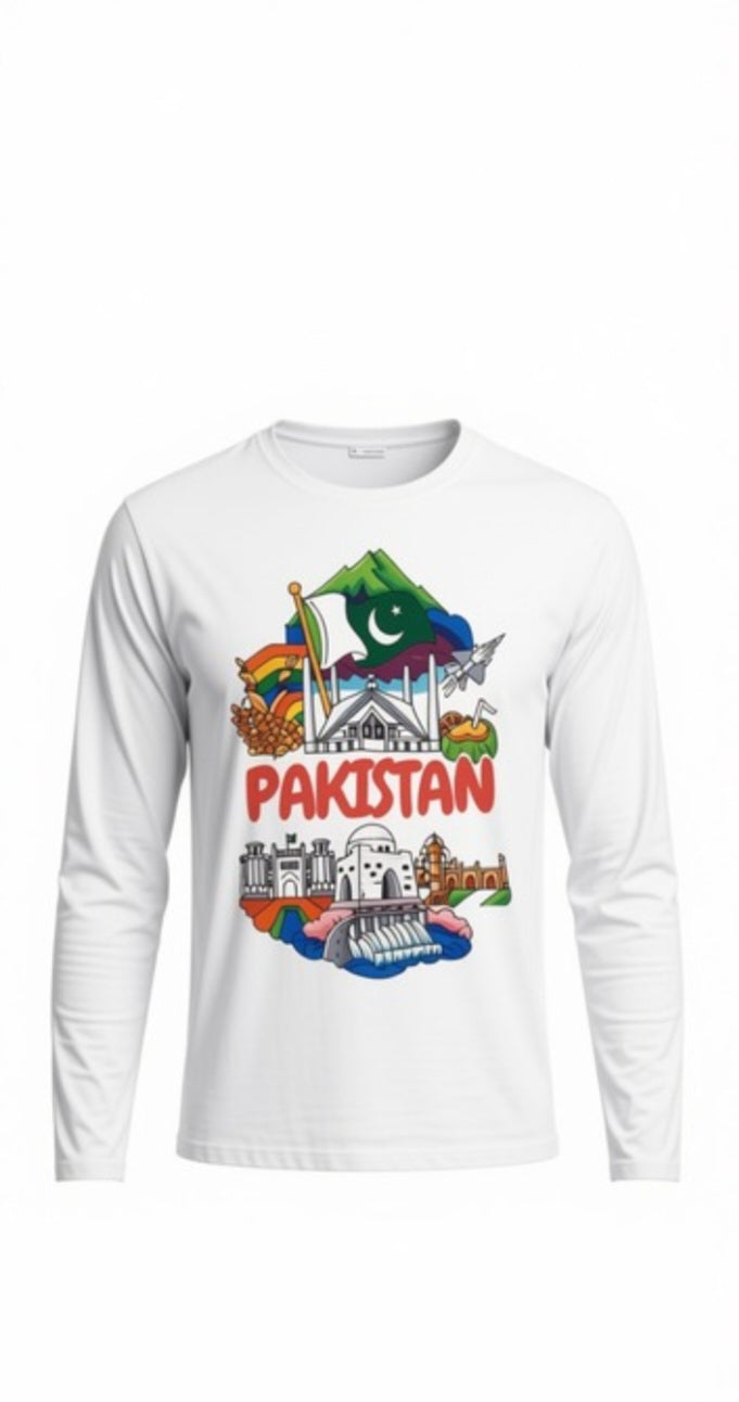 T-shirt Azadi Femme — Manches Longues | Logo Pakistan Rose